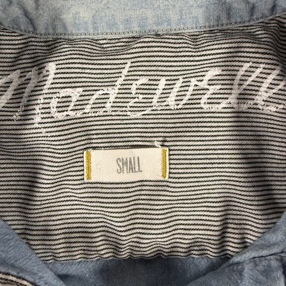 Madewell Women’s Chambray Denim Button Down Shirt Blue 100% Cotton Small - Picture 4 of 8